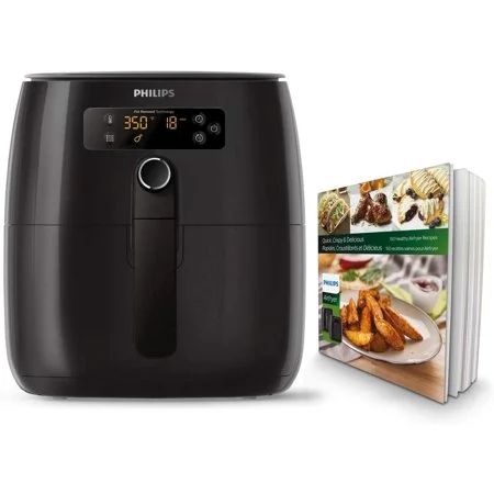Philips Premium Digital Airfryer with Fat Removal Technology + Recipe Cookbook, 3 qt, Black, HD9741/ | Walmart (US)