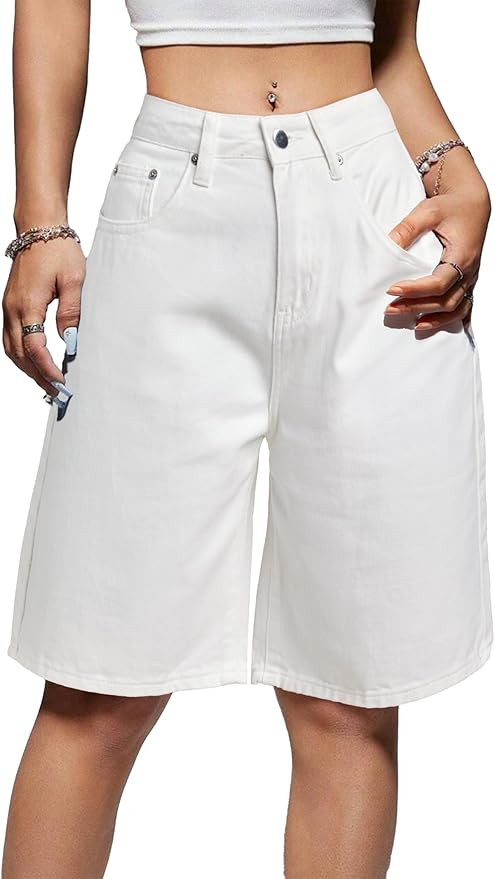 EMMIOL Women Jorts Baggy Jeans Jorts Outfits Mid-Low Waisted Denim Y2K Shorts Summer Hot Short Pa... | Amazon (US)
