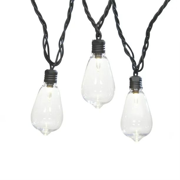 Mainstays 35-Count Outdoor LED Edison Bulb String Lights, with Black Wire and AC Plug-in | Walmart (US)