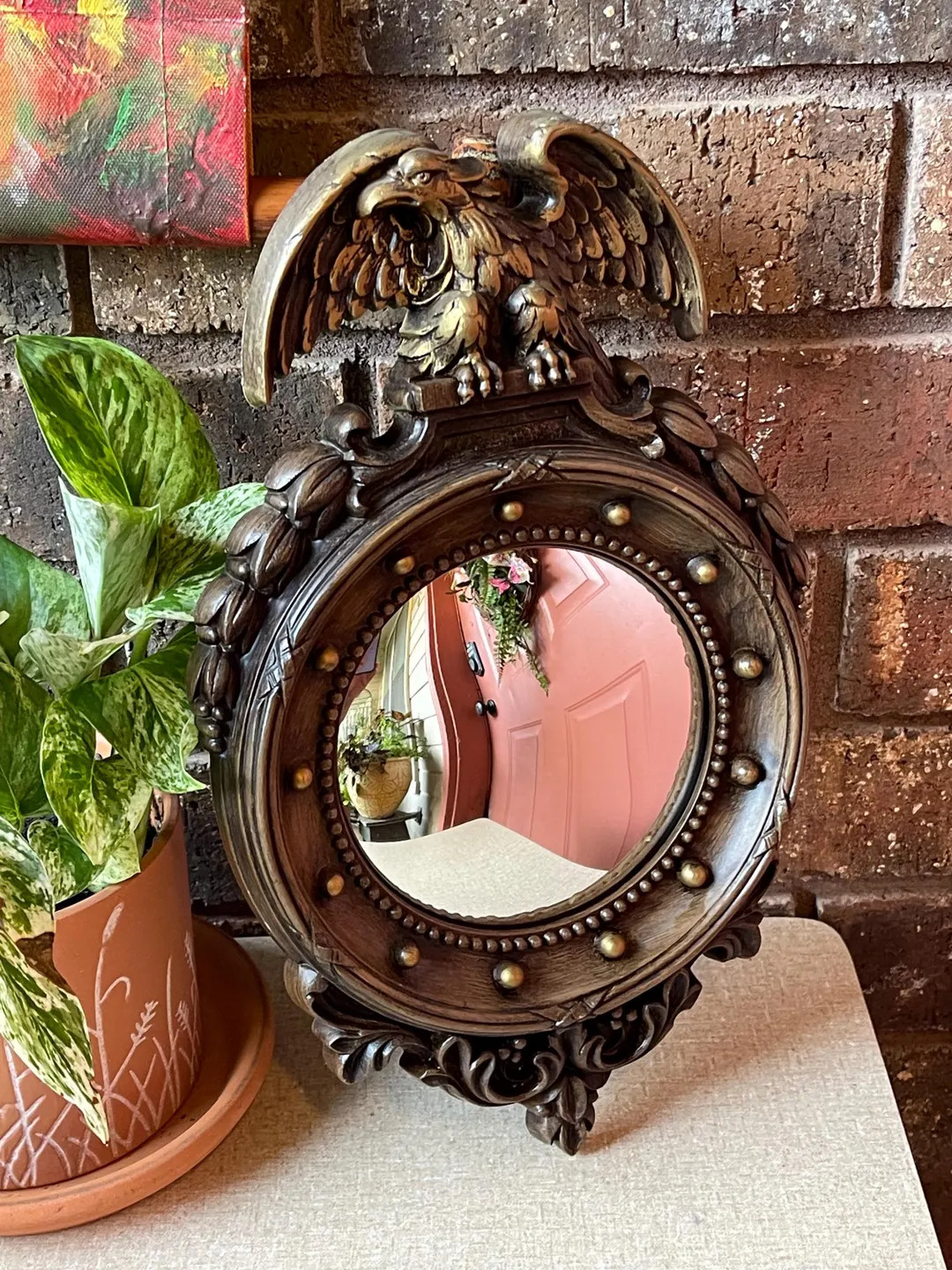 Vintage Ornate HOMCO Federal Eagle Americana Convex Mirror Wall Decor USA - Etsy | Etsy (US)