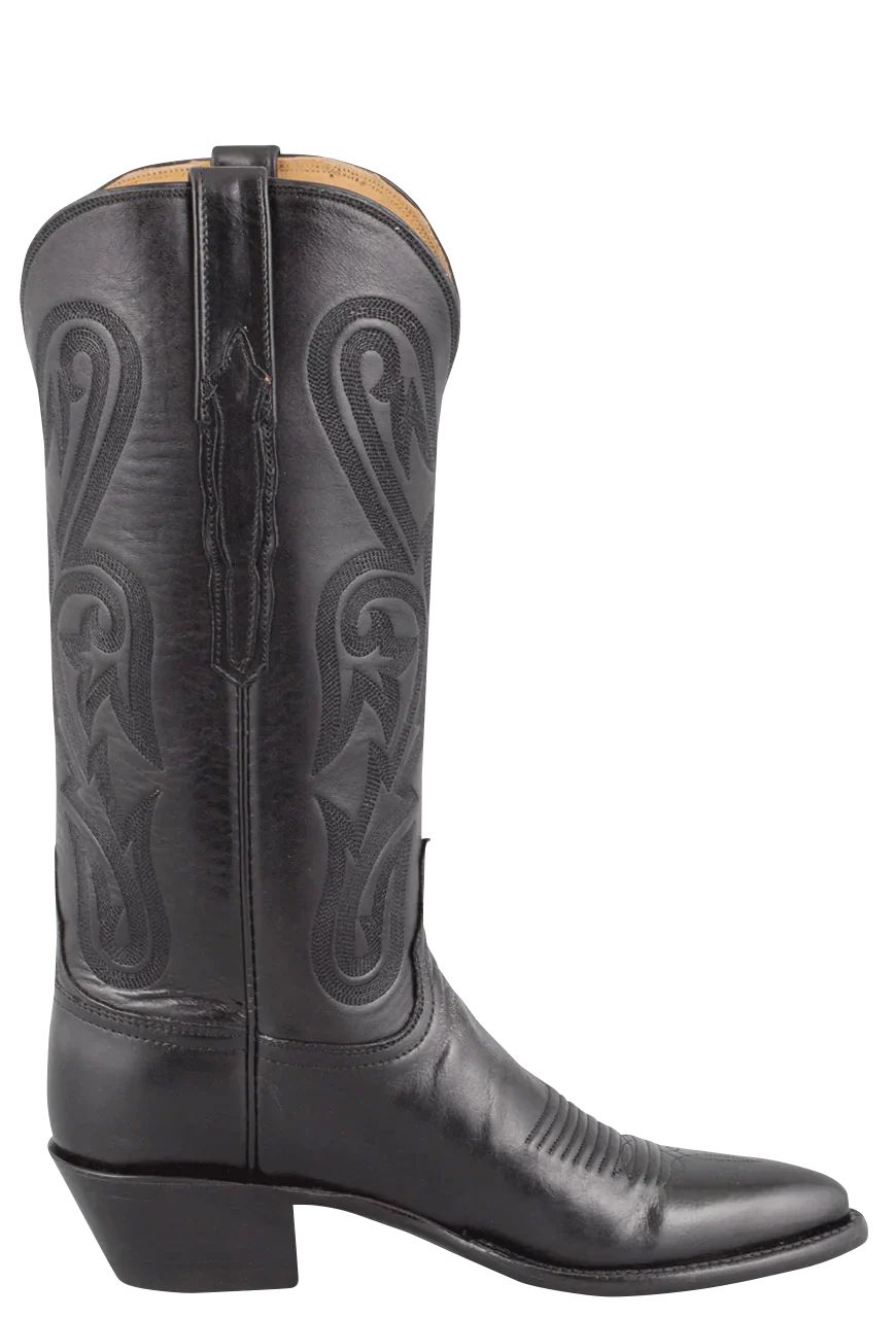 Lucchese Women's Calf Ranch Hand Cowgirl Boots - Black | Pinto Ranch