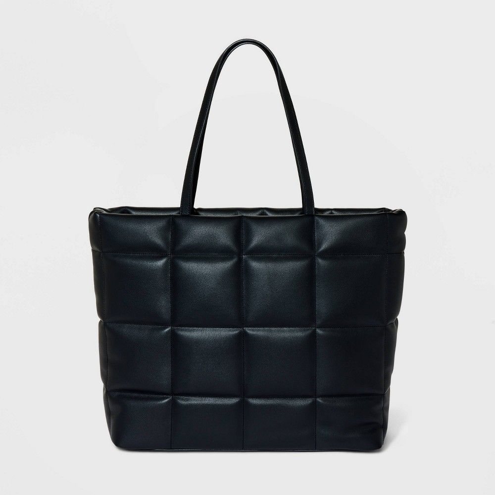 Quilted Athleisure Soft Tote Handbag - A New Day™ Black | Target