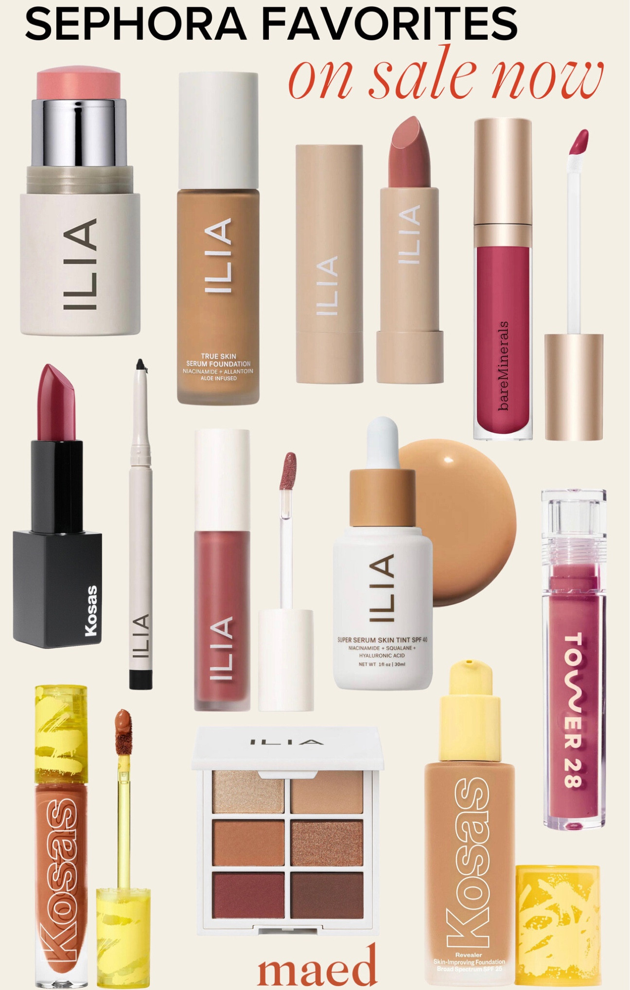 My faves from the Sephora Spring Event sale / Ilia, Kosas, skincare, beauty, BareMinerals, beauty faves, Tower 28

#LTKbeauty #LTKBeautySale #LTKsalealert