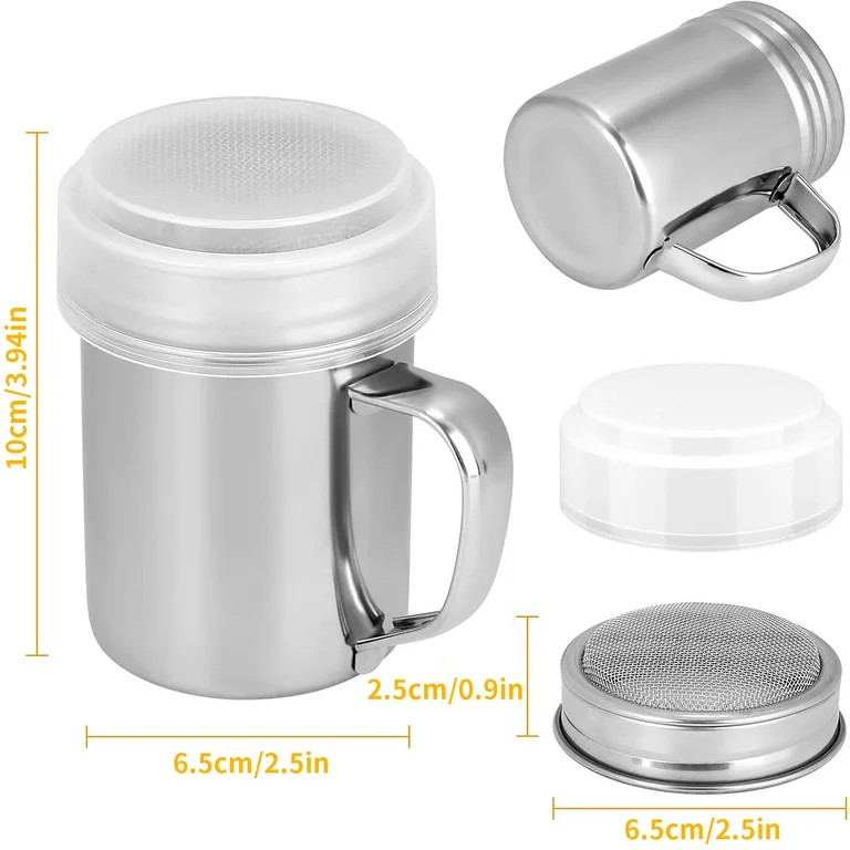 ZHUYING 2 pcs Powdered Sugar Shaker Duster - With Handle - Cinnamon Shaker For Coffee Bar - Fine ... | Walmart (US)