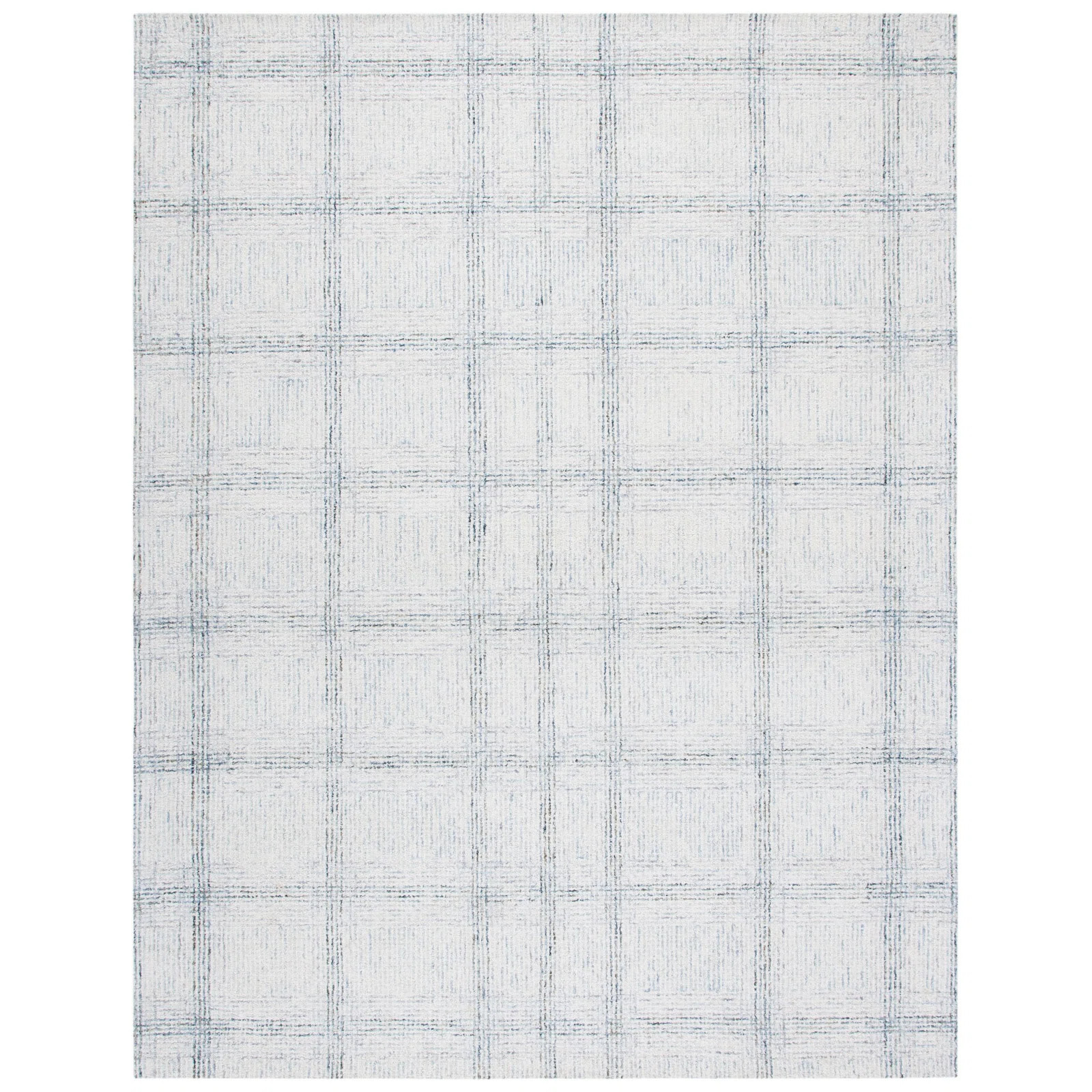 Corinna Hand Tufted Wool/Cotton Plaid Rug in Ivory/Gray | Wayfair North America
