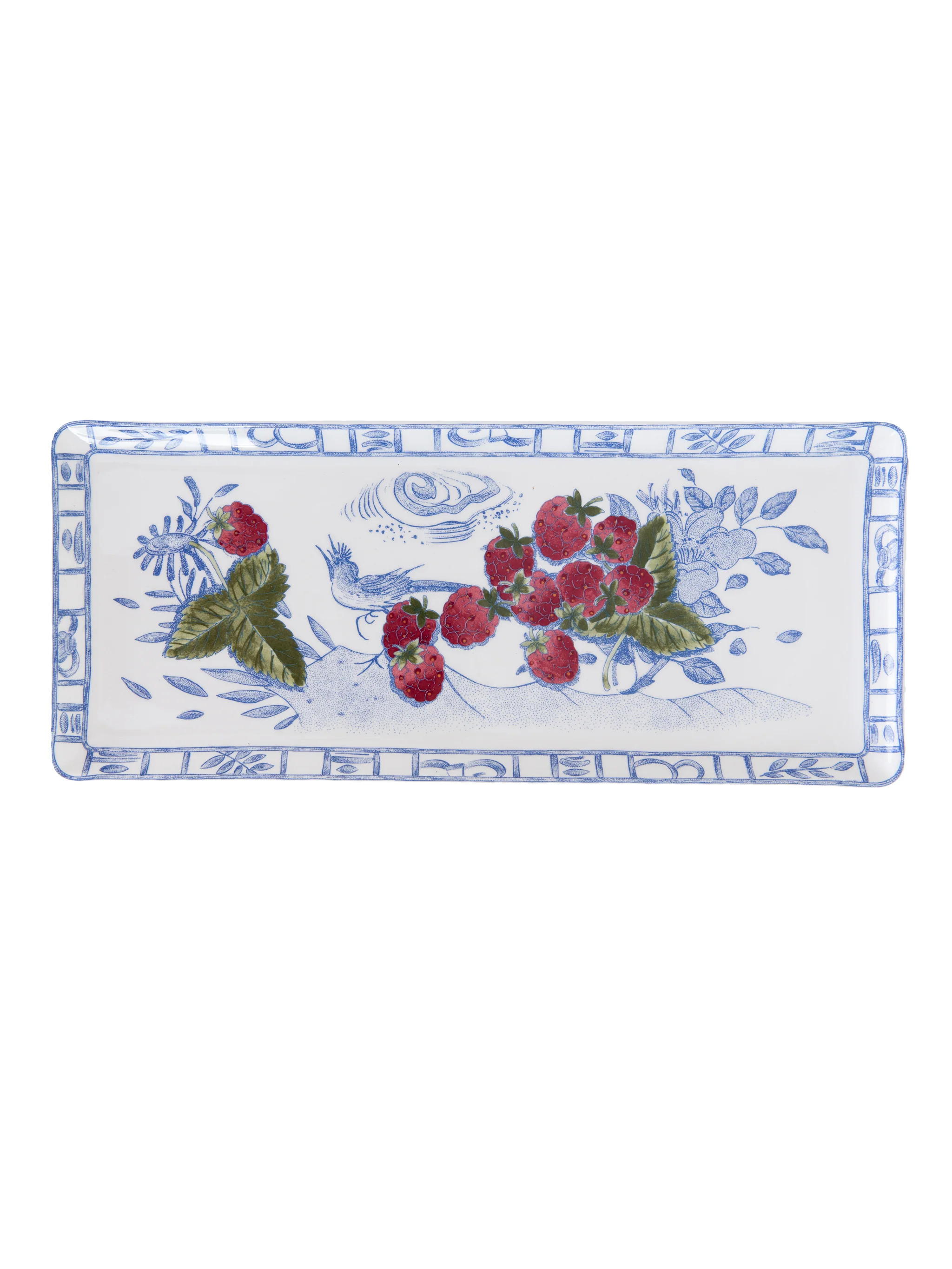 Gien Oiseau Blue Fruits Oblong Tray | Weston Table