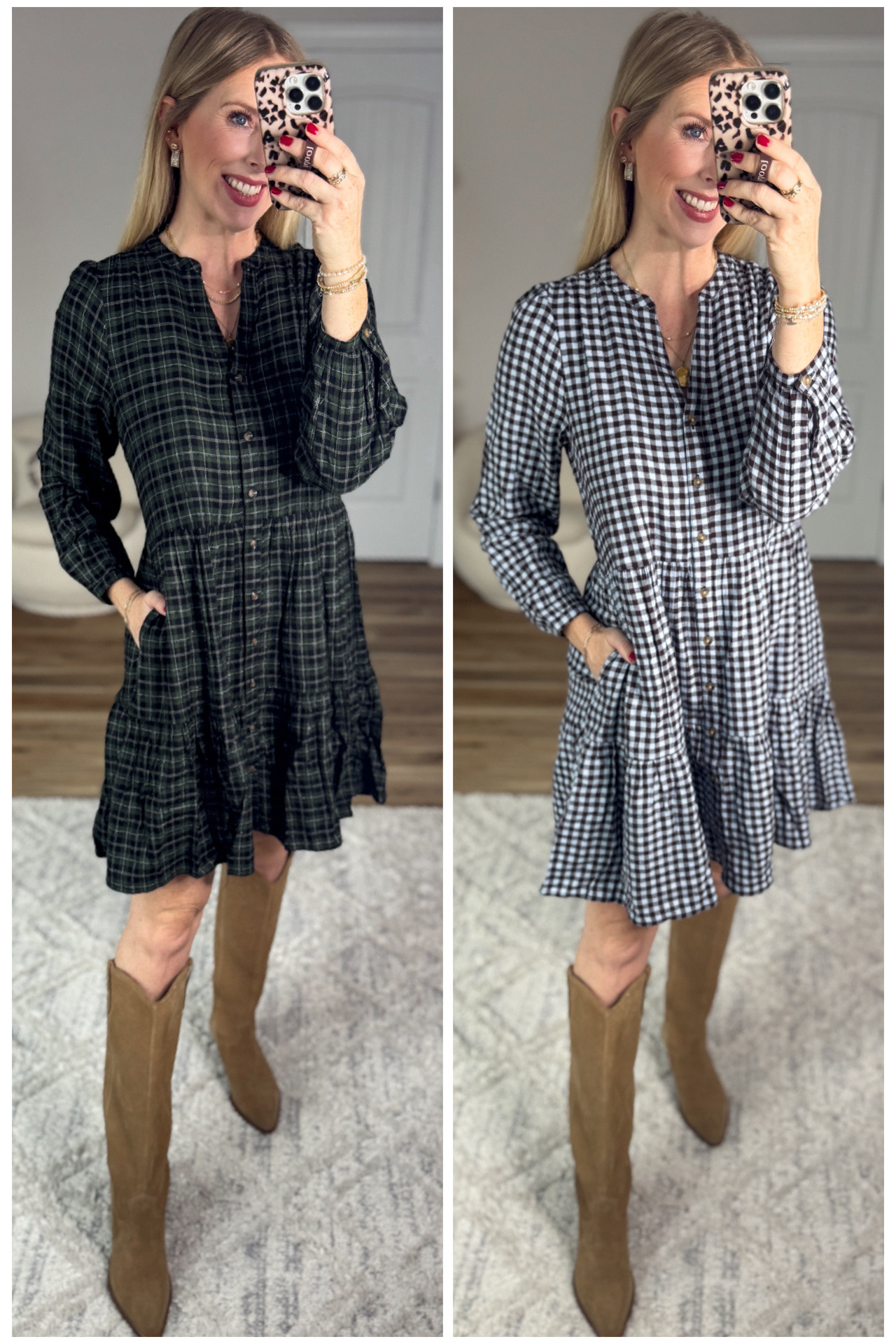2 versions of this time and tru plaid dress from Walmart! 

#LTKootd #LTKWorkwear #LTKFindsUnder50