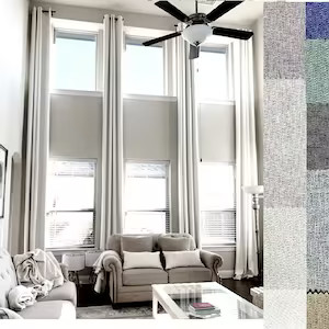 Extra long natural linen curtains drapes custom made 10 12 13 15 16 17 18 20, 24 feet Gray, White, I | Etsy (US)