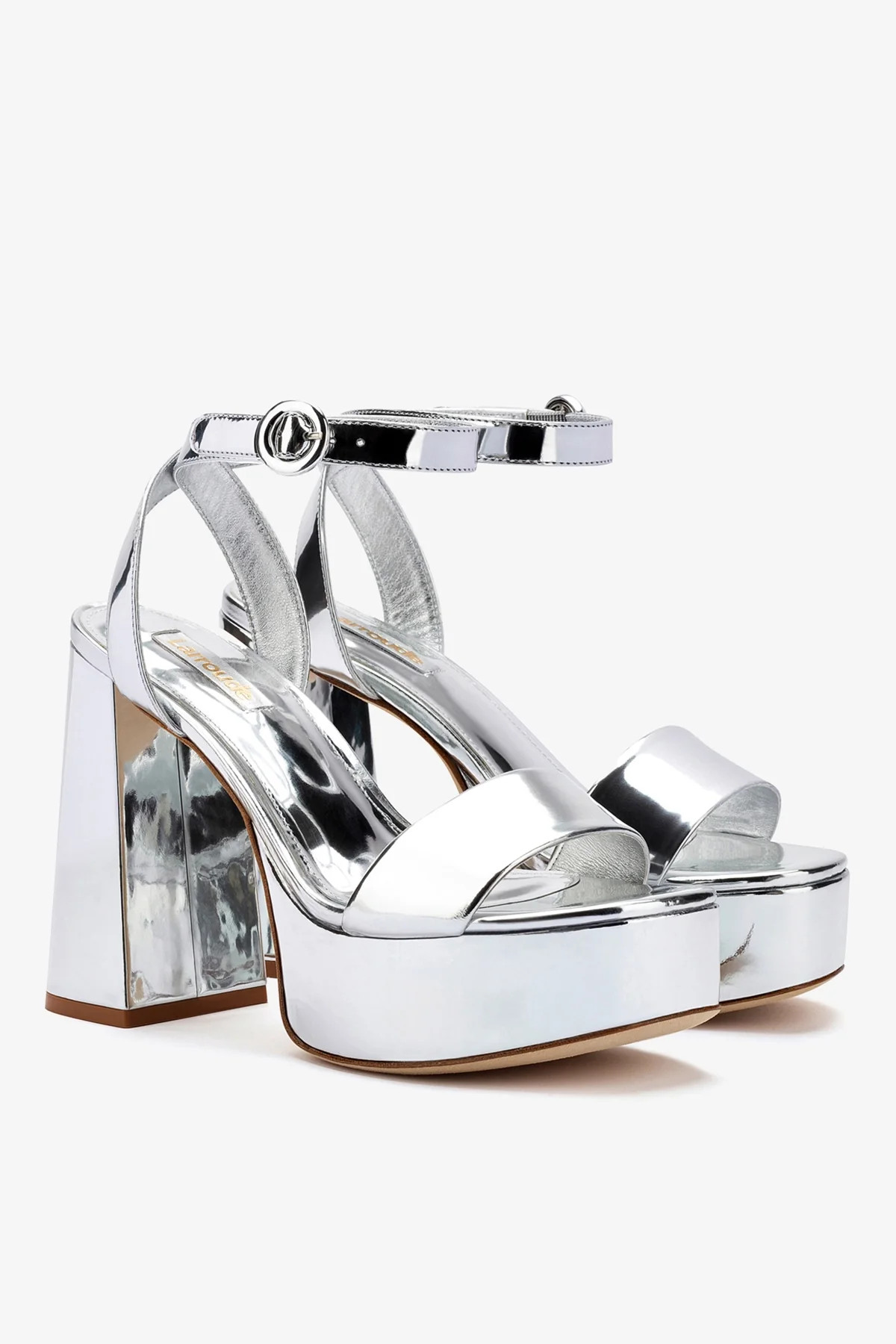 Dolly Sandal In Silver Specchio | Larroude
