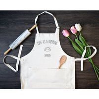 Personalized Linen Kitchen Apron, Custom Cooking Or Baking Apron With Pocket, Dumpling Design, Cute As A Name | Etsy (US)