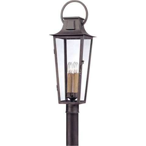 Parisian Square 30" High Aged Pewter Outdoor Post Light | Lamps Plus
