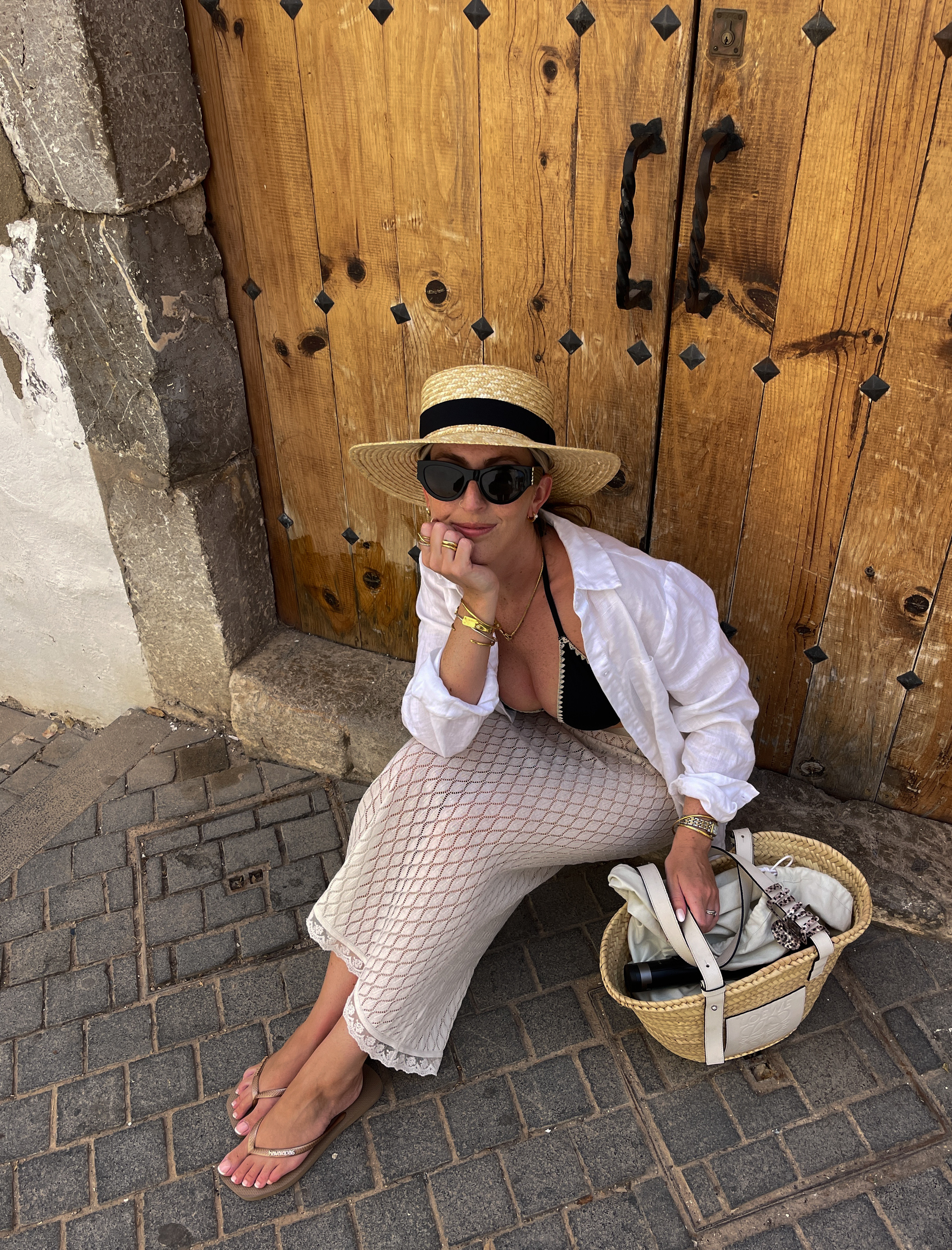 Hat, Bikini Set, Linen Shirt, Sandals, Maxi Skirt, H&M, Mango, Selfridges, & Other Stories 

 #LTKsummer #LTKstyletip