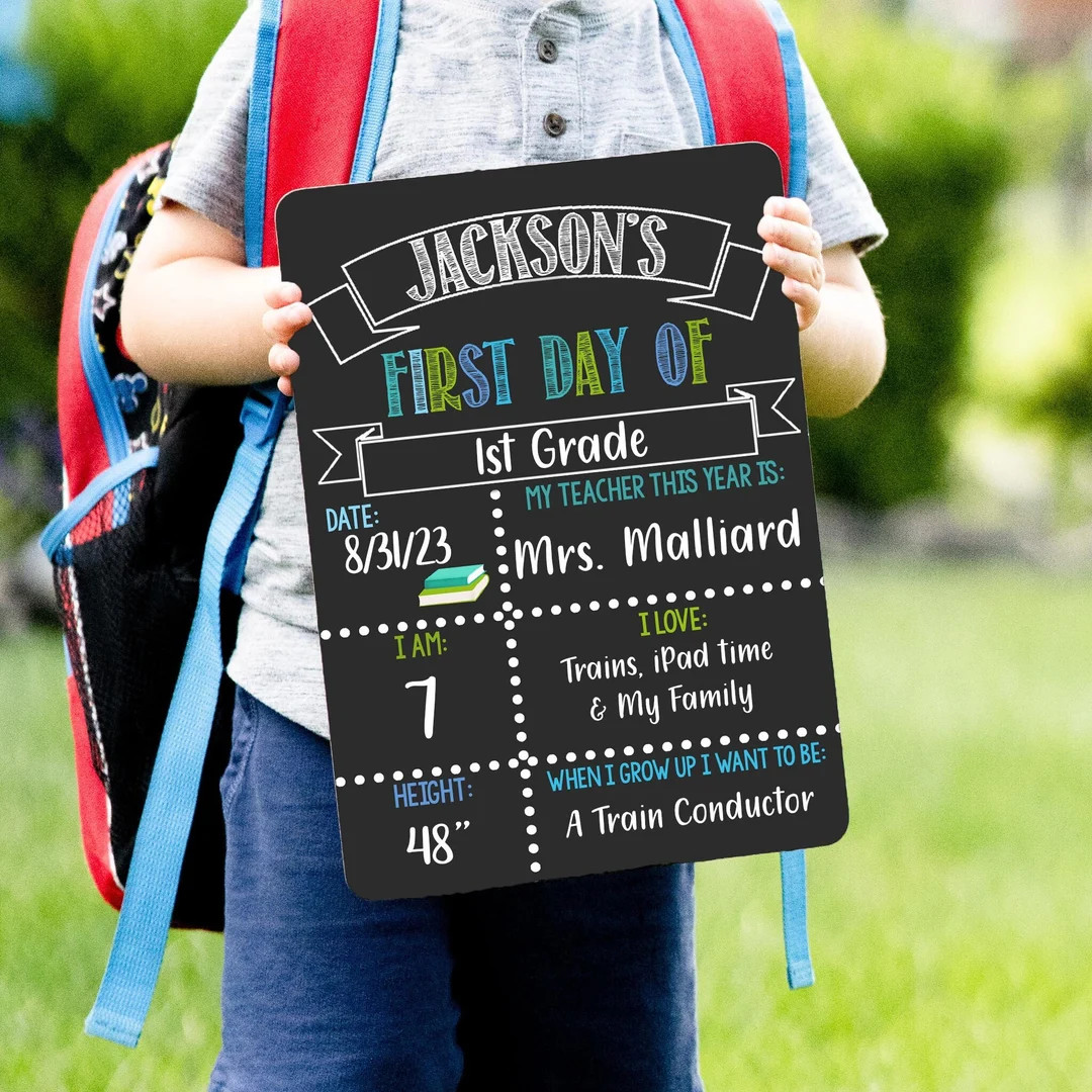 Reusable First and Last Day of School Sign, Liquid Chalk Dry Erase School Board, Boy First Day of... | Etsy (US)