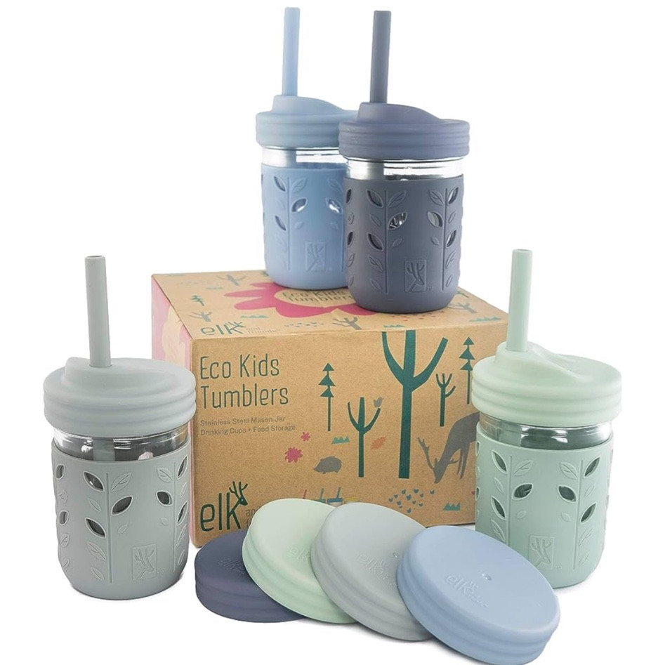 The best cups for kids that have stood the test of time!! Easy to clean, durable glass cup with a silicone sleeve, straw with stopper so they can't pull it out, twist on lid, and extra storage lids!! toddler cups smoothie cups 

#LTKbaby #LTKkids #LTKfamily