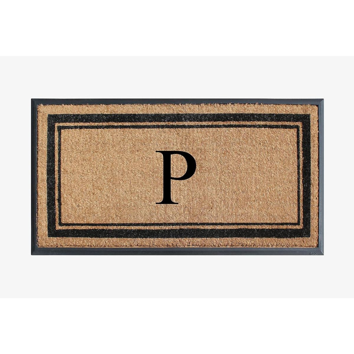A1HC Natural Rubber Coir Outdoor Doormat 24x48 Monogrammed Anti-Shed Treated Durable Front Door M... | Target