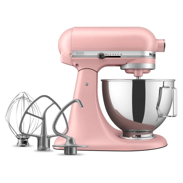 KitchenAid Deluxe Series 4.5 Quart Tilt-Head Stand Mixer with Stainless Bowl, Dried Rose, KSM97DR | Walmart (US)