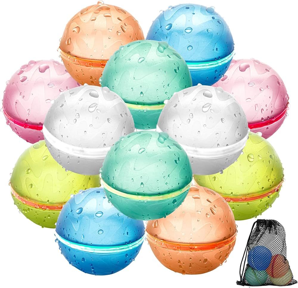 Reusable Water Balloons for Kids Magnetic Refillable Water Bombs Reuse Water Balloons Quick Fill ... | Amazon (US)