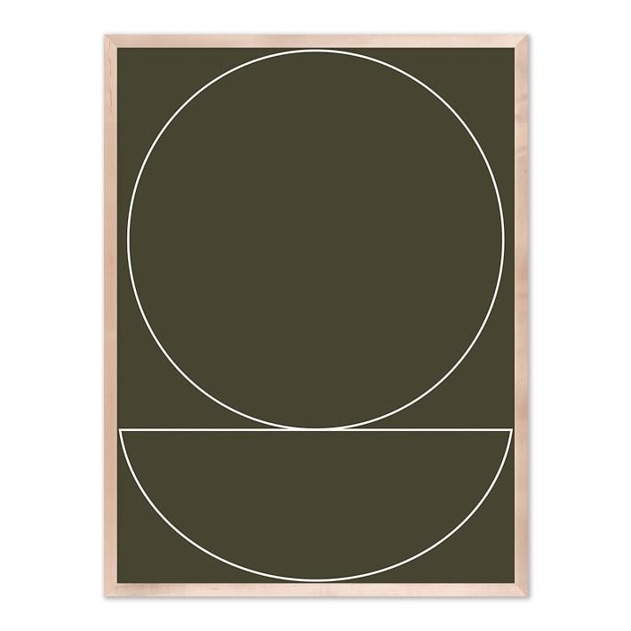 Thin Lines on Olive Green Framed Wall Art by Roseanne Kenny | West Elm (US)