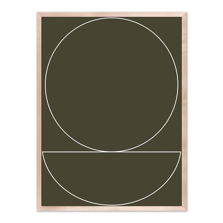 Thin Lines on Olive Green Framed Wall Art by Roseanne Kenny | West Elm (US)
