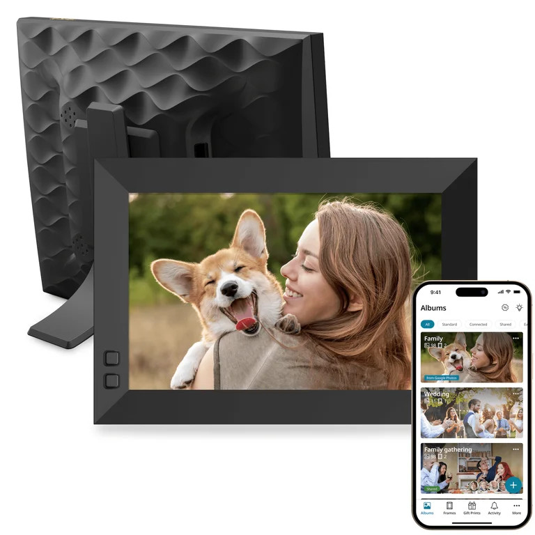 Nixplay AI-Enhanced Digital Picture Frame | Black 8" | Includes 1 Year Nixplay Plus Membership | Walmart (US)