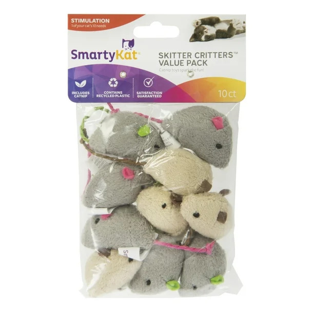 SmartyKat Skitter Critters Catnip Cat Toys, 10 Count | Walmart (US)