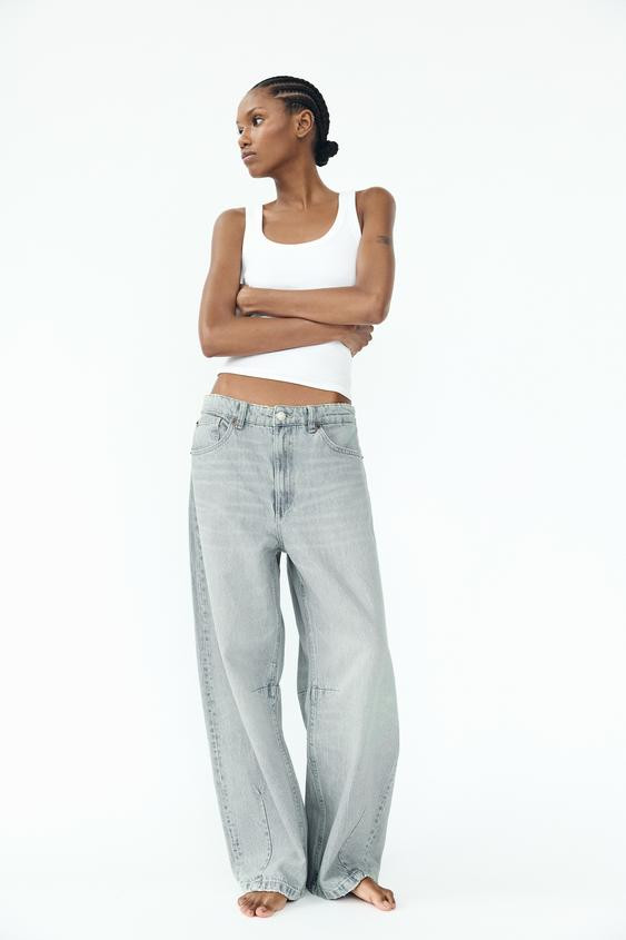 TRF MID WAIST BAGGY BALLOON JEANS | Zara US