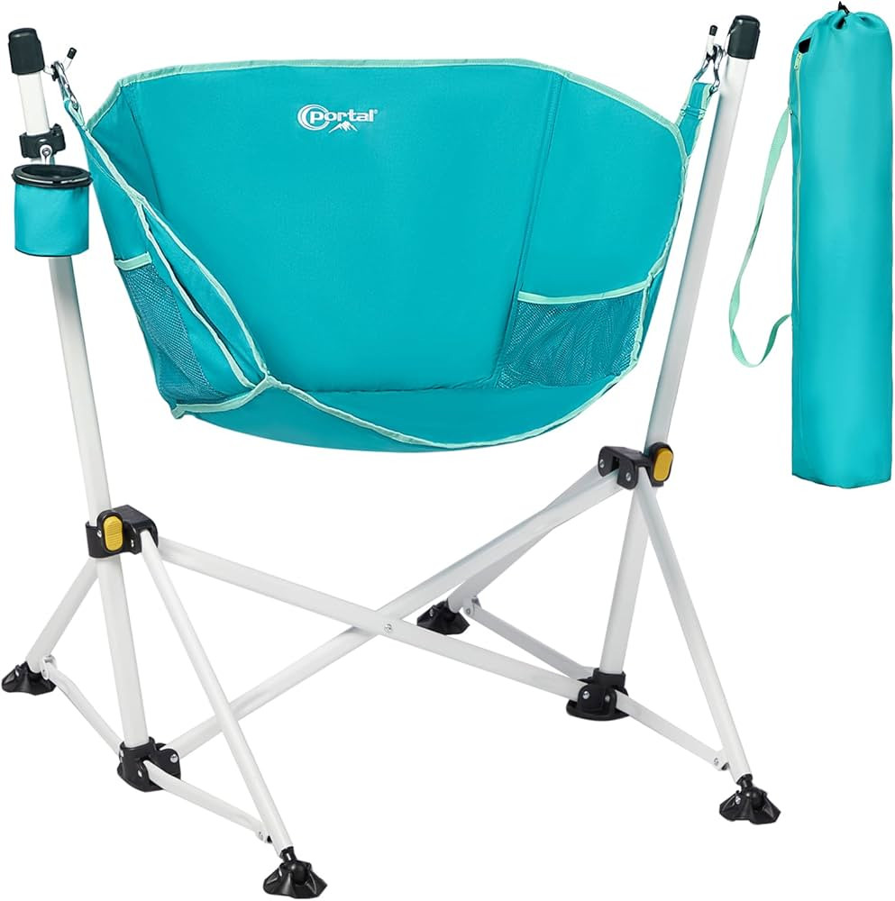 PORTAL Hammock Camping Chair Folding Rocking Chair Portable Swinging Chair with Cup Holder for Ou... | Amazon (US)