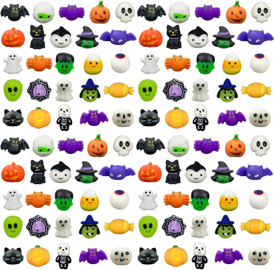 Anditoy 100 PCS Halloween Mochi Squishy Toys Squishies Halloween Toys for Kids Girls Boys Hallowe... | Amazon (US)