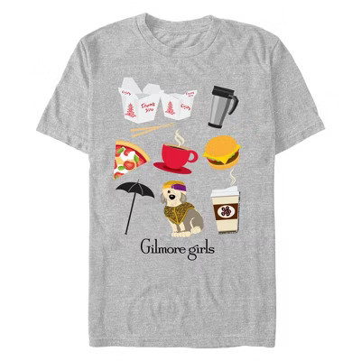 Men's Gilmore Girls Iconic Icons  T-Shirt - Athletic Heather - Medium | Target