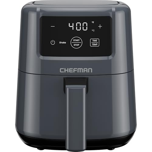 CHEFMAN 2 Qt Mini Air Fryer – Digital Space-Saving Compact Air Fryer with Nonstick and Dishwasher Safe Basket, Quick & Easy Meals in Minutes, Features Digital Timer and Shake Reminder – Grey | Amazon (US)