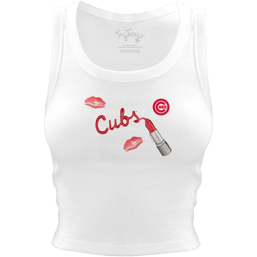Chicago Cubs Tiny Turnip Women's Lipstick Crop Tank Top - White | Fanatics