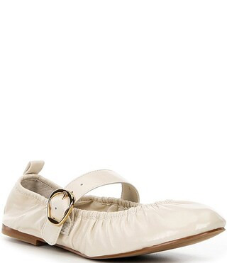 Caely Ruched Leather Mary Jane Ballet Flats | Dillard's