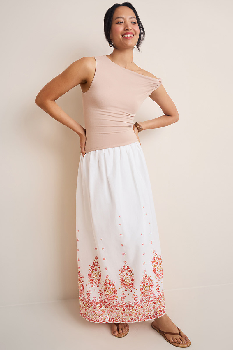 Amelia Border Print Maxi Skirt | Francesca's