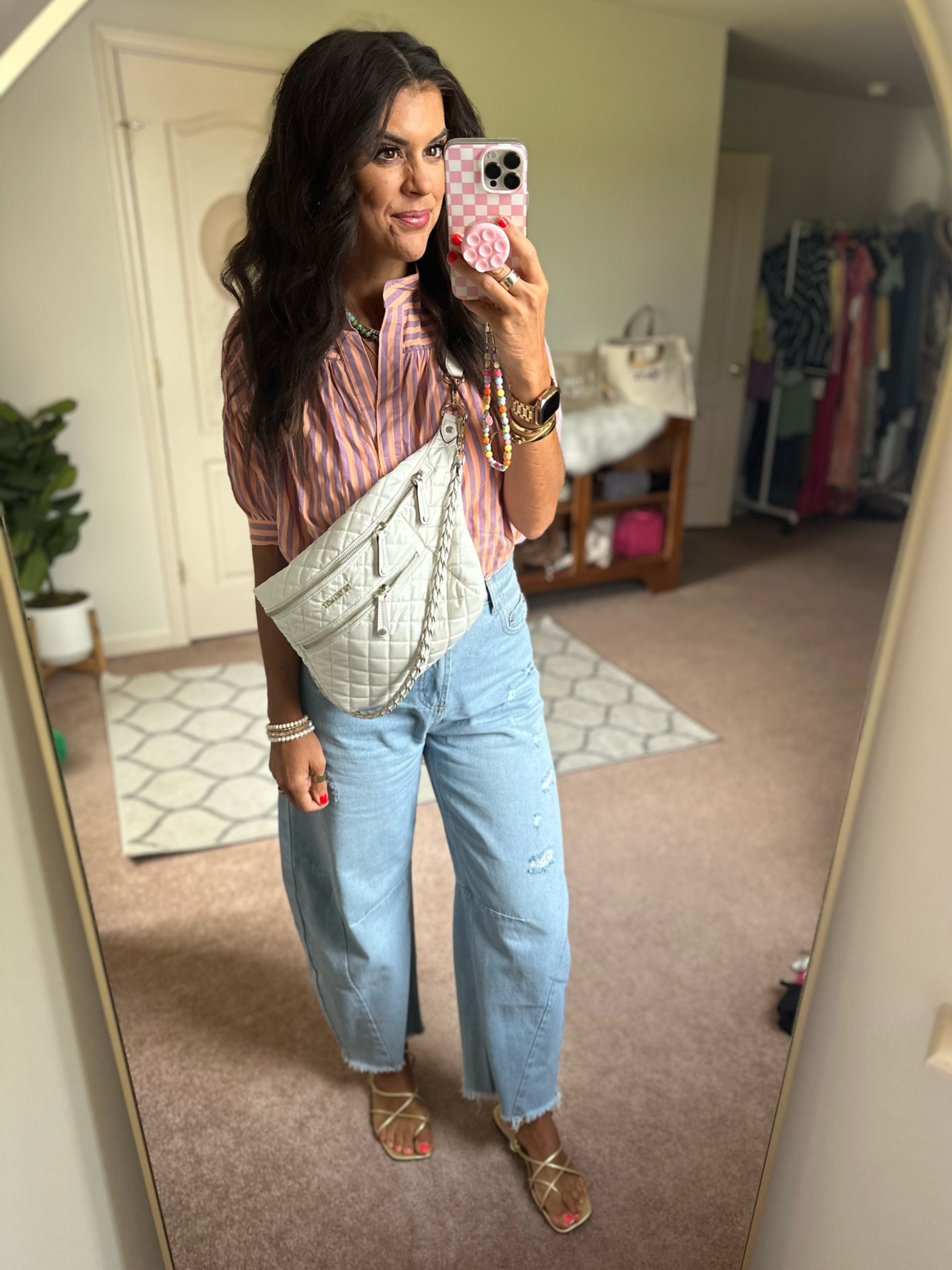 Today’s fit 
Size small in blouse and size 4 in Amazon jeans 

#LTKSummerSales #LTKStyleTip #LTKFindsUnder100