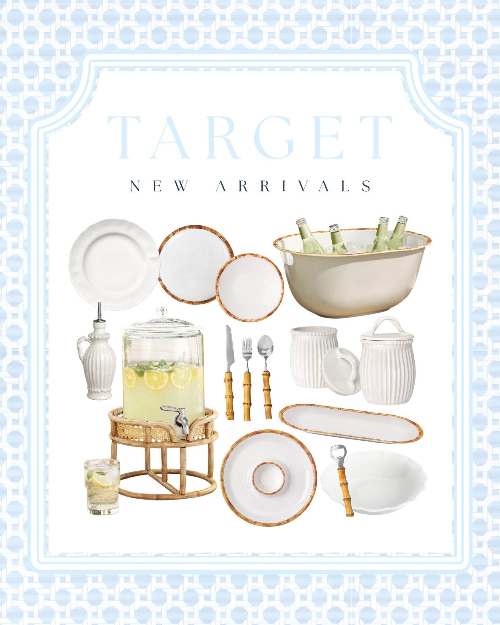 Target Coastal Look for Less Entertaining Finds | Heirloom White + Bamboo Serveware

The prettiest new arrivals from Target for a coastal-inspired kitchen and entertaining setup 🤍 From Heirloom white patterns to bamboo handle flatware and chic serveware, these pieces are perfect for spring hosting, summer gatherings, and everyday elevated dining. Think effortless coastal style with a hint of classic charm—at the best price points. Linking all my favorite finds for a high-end look for less!

@Target 🎯 

#LTKHome #LTKSeasonal #LTKSaleAlert
