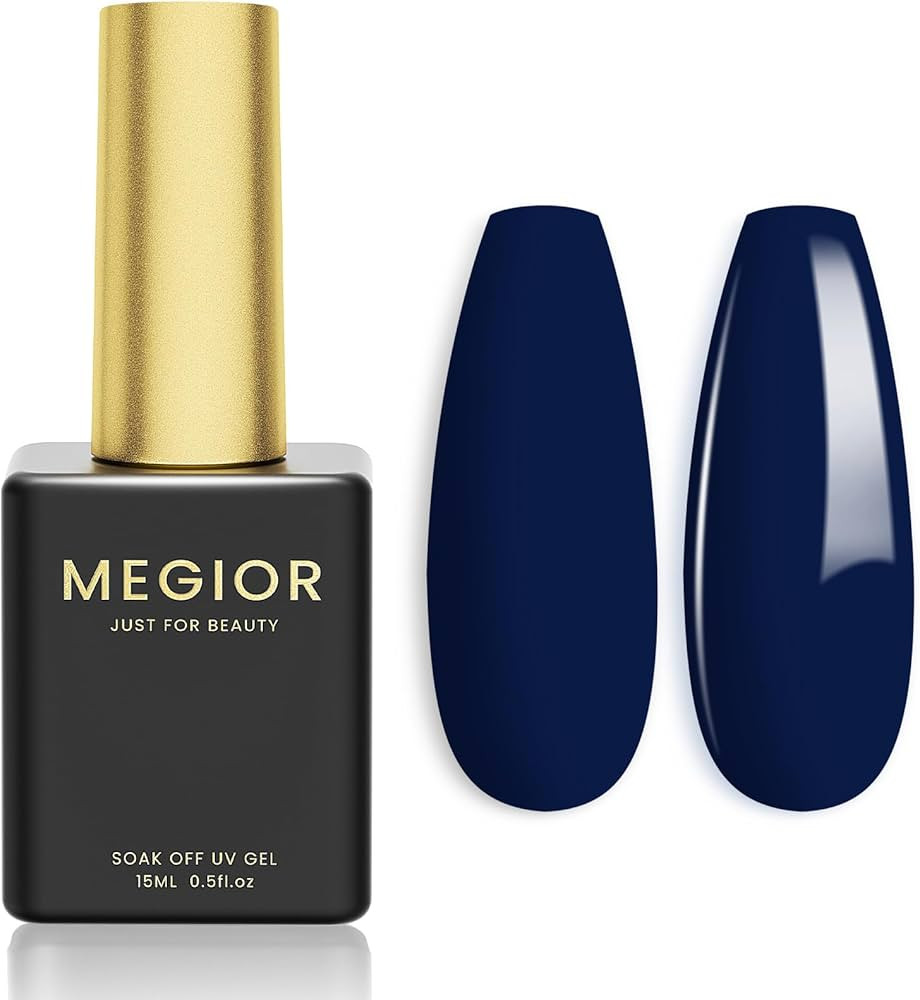 MEGIOR Gel Nail Polish 15ML Night Blue Gel Polish 1PC Soak Off UV LED Navy Blue Nail Gel Polish N... | Amazon (US)