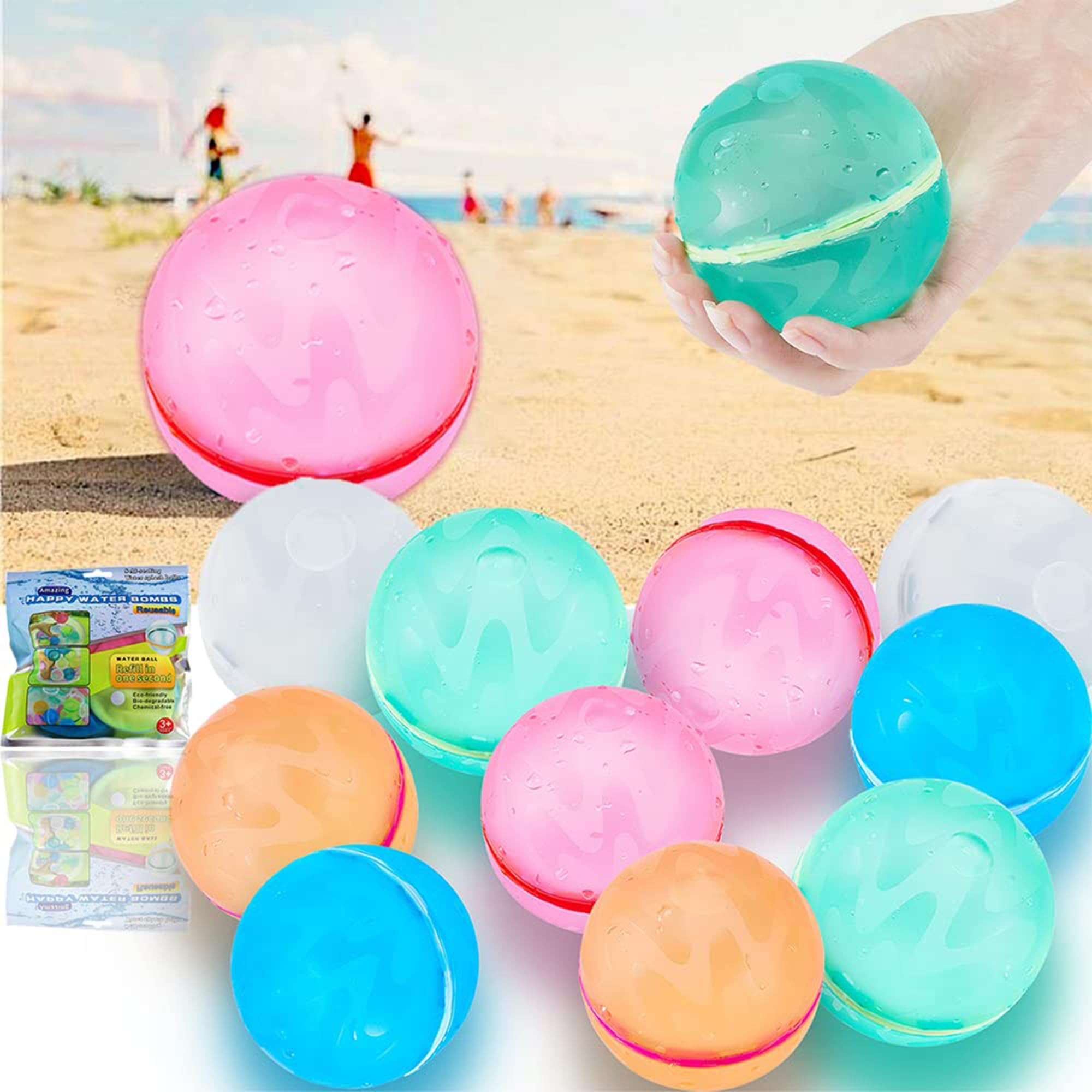 URMONA Reusable Water Balloons for Kids Adults, Outdoor Toys, Pool Toys, Self-Sealing Water Bomb ... | Amazon (US)