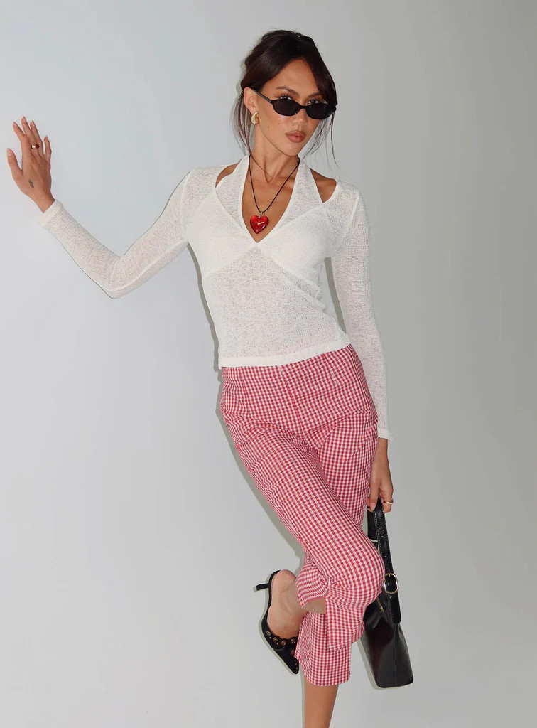 Mignonette Capri Pant Red Gingham | Princess Polly US