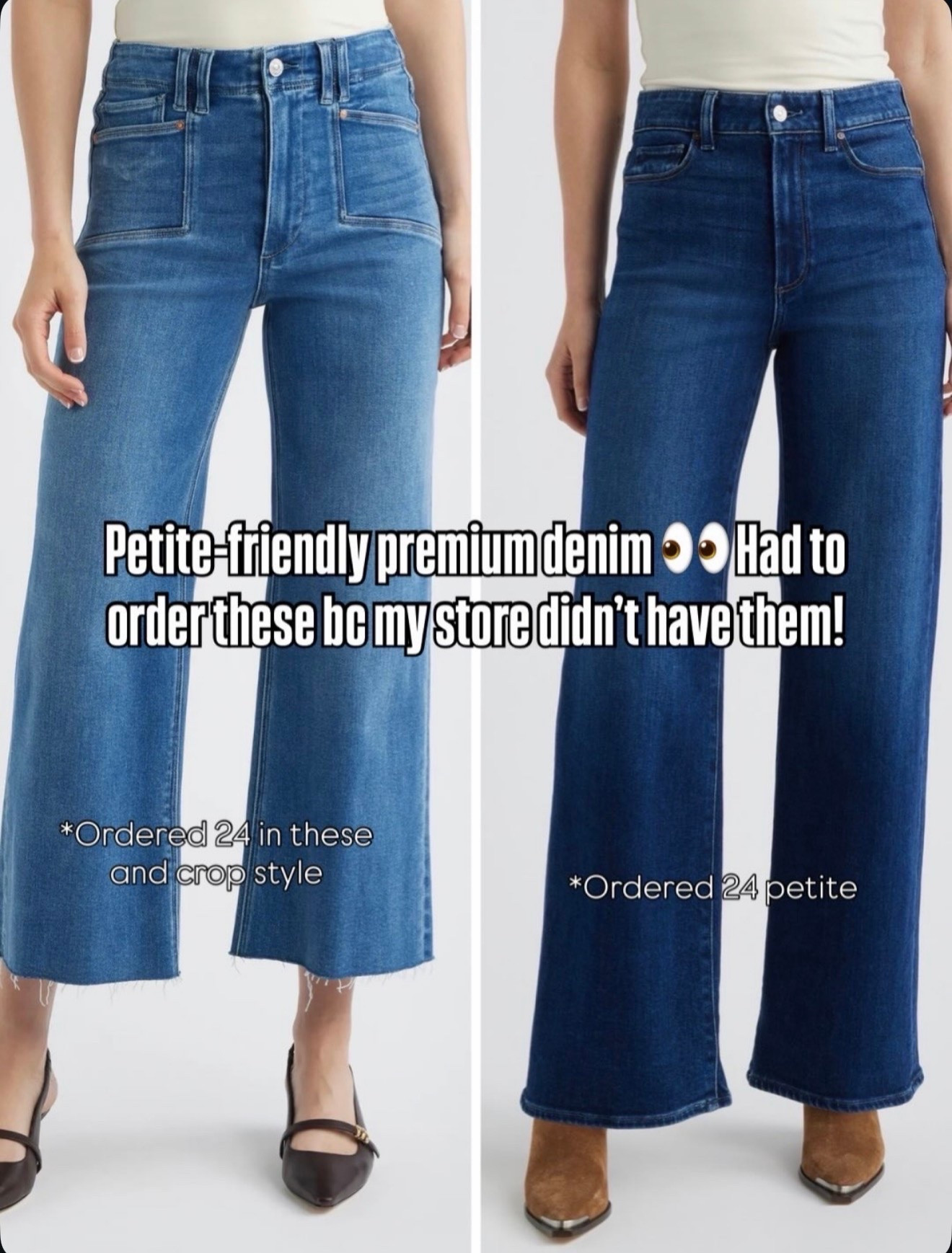 I ordered three pairs of jeans from the sale. 24 regular in the medium wide leg (these are a crop style, and I believe they will be full length on me) and 24 petite in the darker wash and kick crop pair. Nordstrom anniversary sale. Petite friendly denim. Summer outfits. Fall outfits.

#LTKootd #LTKgrwm #LTKPetite