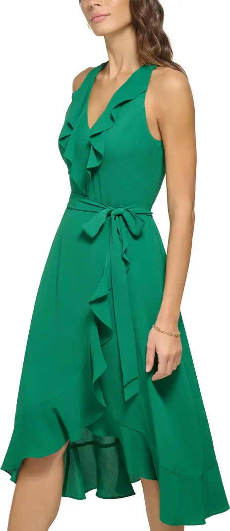 Ruffle Trim Faux Wrap Dress | Nordstrom Rack