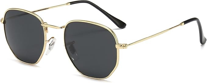 Kelens Hexagon Sunglasses For Women Men Polarized Square Sunglasses UV Protection Polygon Metal F... | Amazon (US)