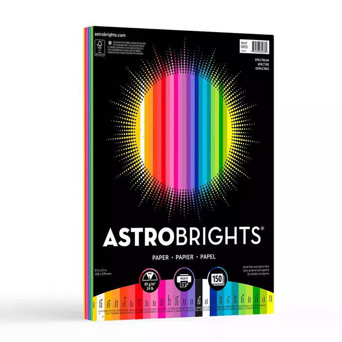 Astrobrights 150ct Colored Printer Paper - Spectrum | Target