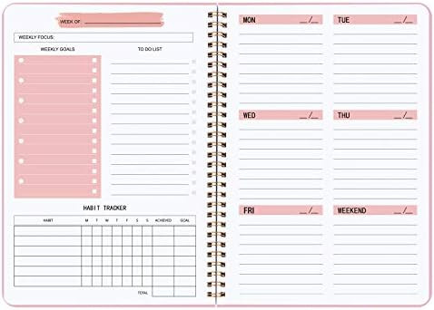 Undated Weekly Planner- Weekly Goals Notebook, A5 To Do List Planner, Habit Tracker Journal with ... | Amazon (US)