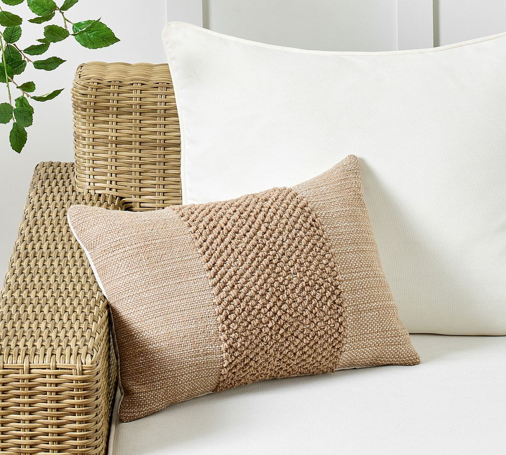 Delonee Handwoven Outdoor Lumbar Pillow | Pottery Barn (US)