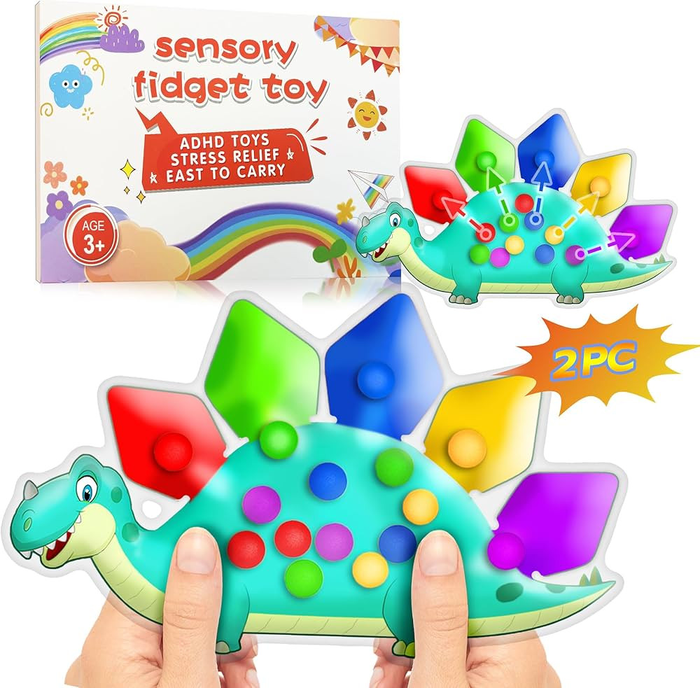 2PC Dinosaur Color Sorting Sensory Toys, Montessori Toys for Toddler Fine Motor Skill Game Learni... | Amazon (US)