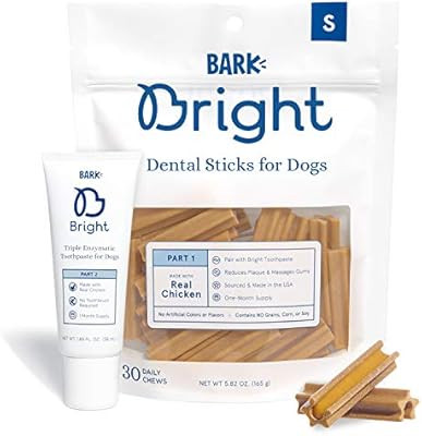 BarkBox Bright Toothpaste & Toothbrush Chews Kit - Dental Treats for Dogs and Cats | Vet-Recommen... | Amazon (US)