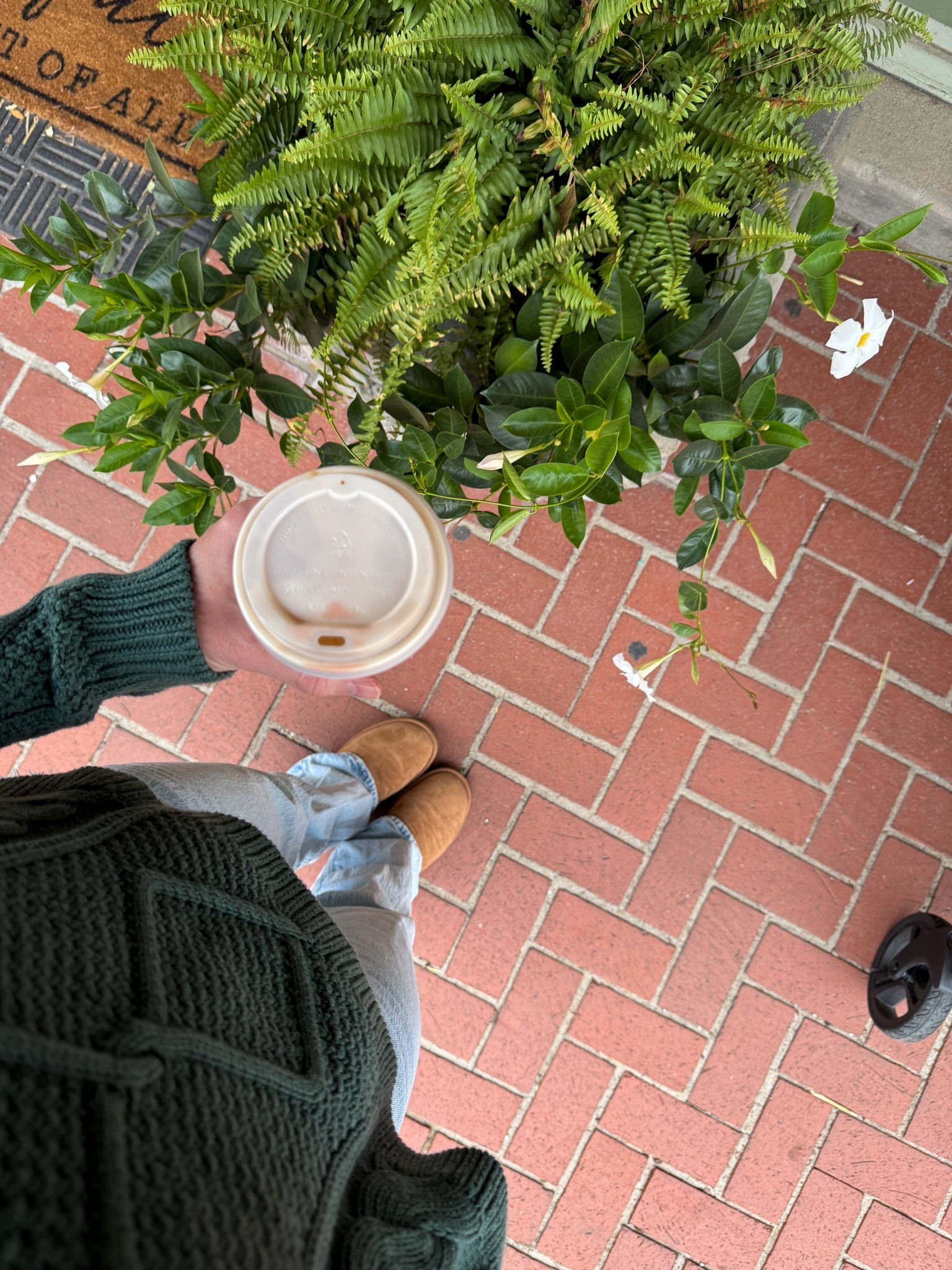 Nothing groundbreaking… just my go-to fall uniform 🍁 cozy sweater, good jeans, and Uggs on repeat.
