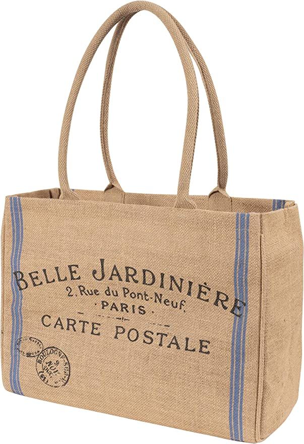 KAF Home Jute Market Tote Bag with Belle Jardiniere Print, Durable Handle, Reinforced Bottom and ... | Amazon (US)