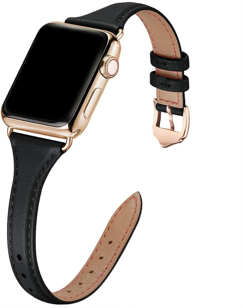 WFEAGL Leather Bands Compatible with Apple Watch Band 38mm 40mm 41mm 42mm 44mm 45mm 49mm Women, T... | Amazon (US)