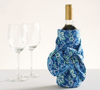 Block Print Wine Sarong - Blue | Pottery Barn (US)